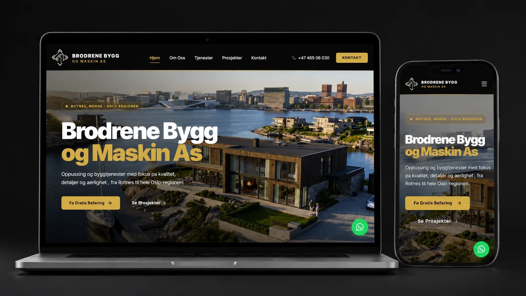 Skjermbilde av Brødrene Bygg og Maskin