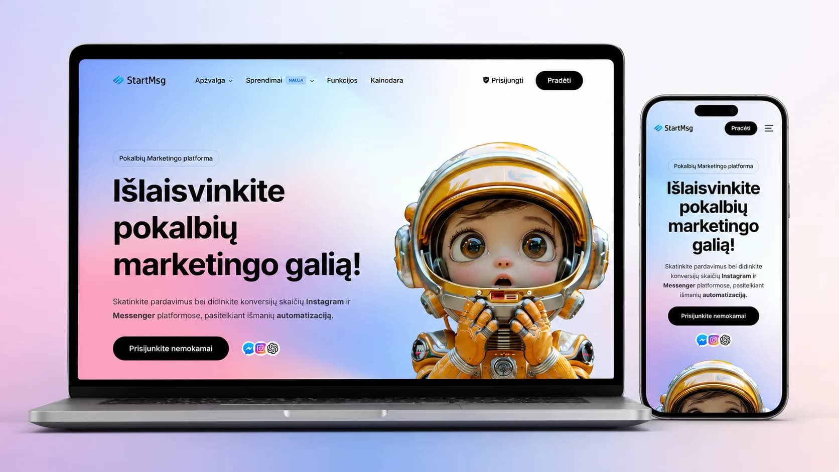 Skjermbilde av StartMsg